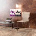 Metalowe krzesło do jadalni tapicerowane skórą ekologiczną, 4 sztuki - Titty Viadurini