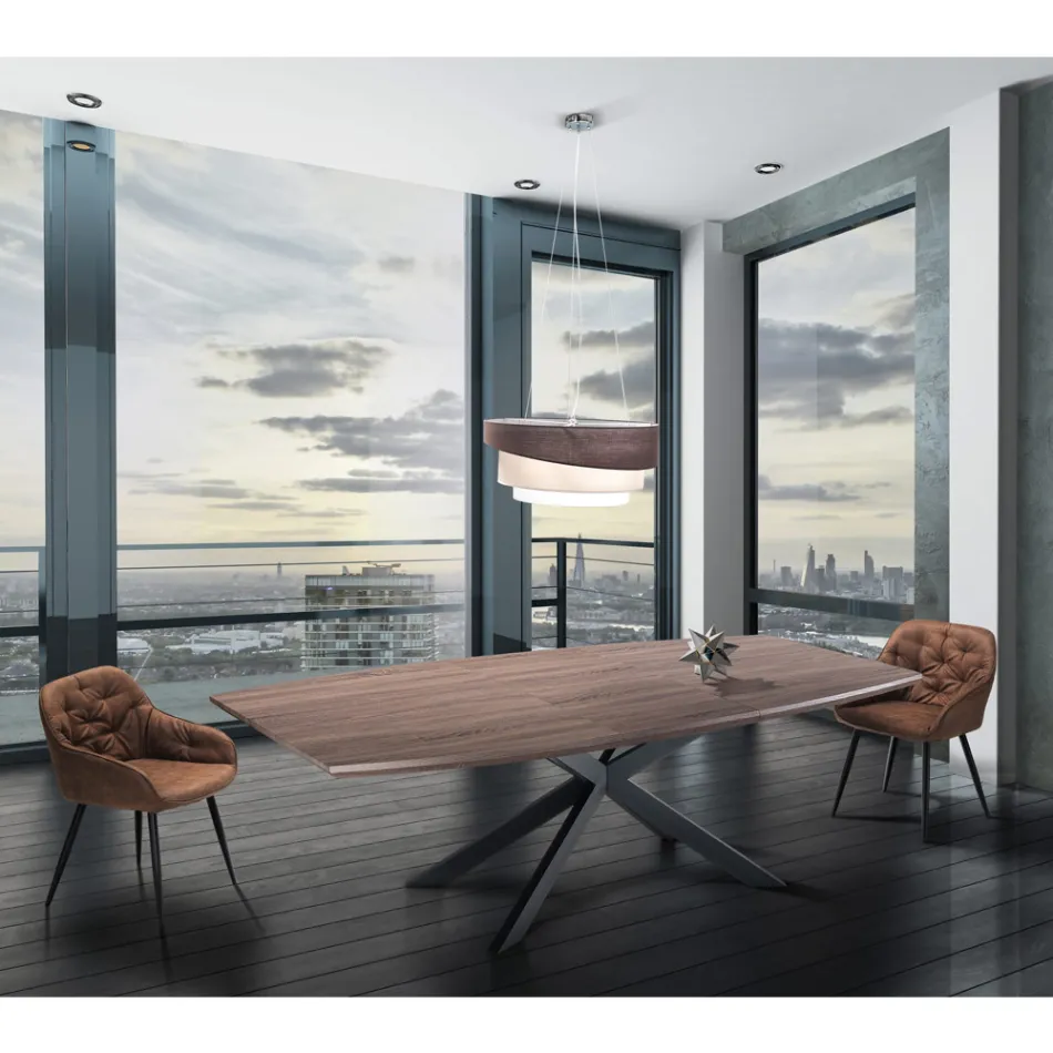 Krzesło do jadalni z efektem postarzanej skóry 2 sztuki - Garbina Viadurini