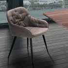 Krzesło do jadalni z efektem postarzanej skóry 2 sztuki - Garbina Viadurini