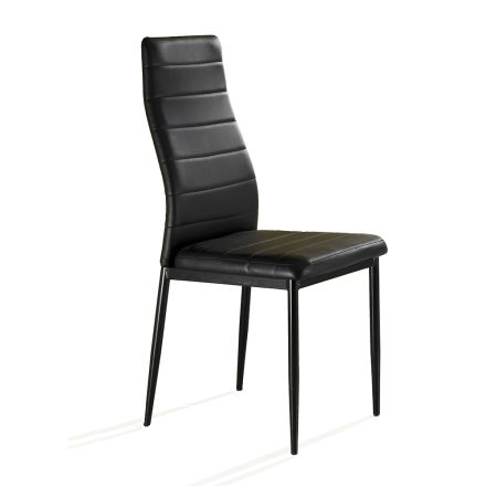 Krzesło do jadalni ze skóry syntetycznej i metalu 4 sztuki - Minorka Viadurini