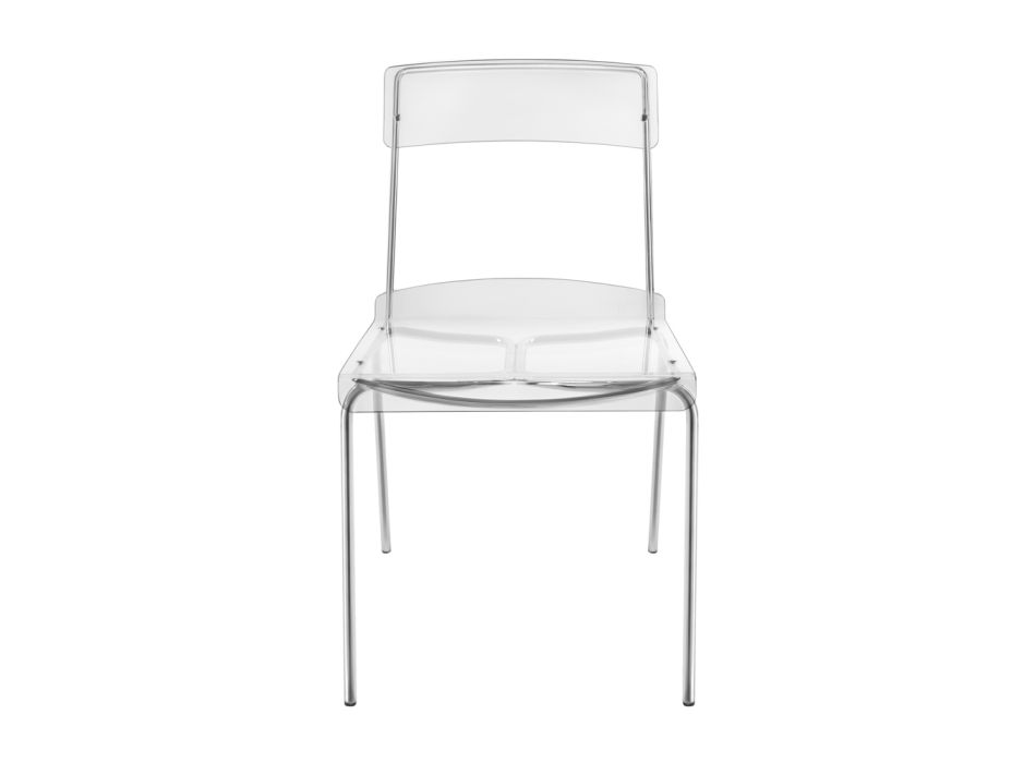 Pleksiglasowe krzesło do jadalni Made in Italy 2 sztuki - Charlotte Viadurini