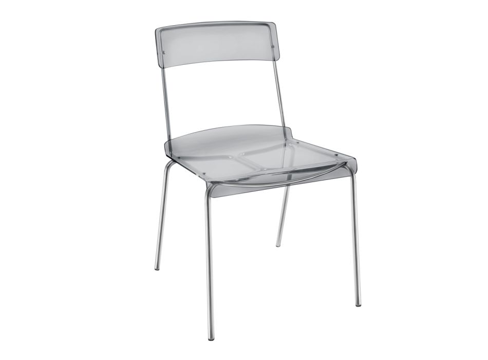 Pleksiglasowe krzesło do jadalni Made in Italy 2 sztuki - Charlotte Viadurini