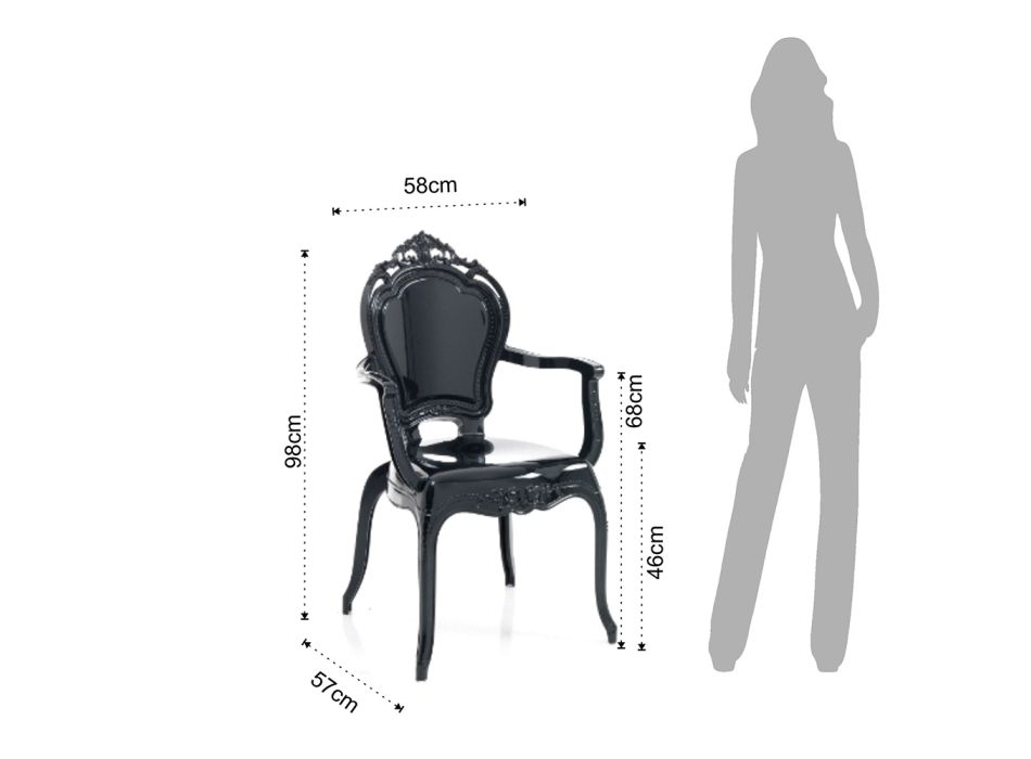 Krzesło do jadalni z poliwęglanu, 2 sztuki - Reginetta Viadurini
