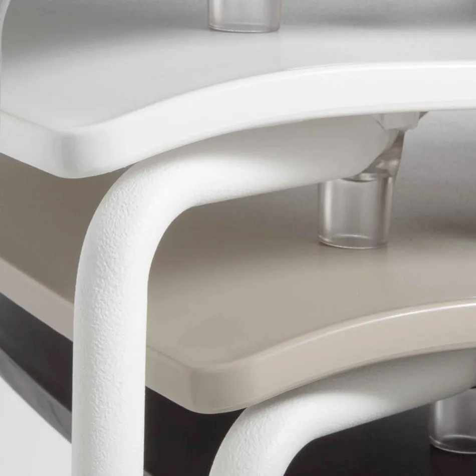 Krzesło do jadalni z polipropylenu z metalową podstawą, 4 sztuki - Alina Viadurini