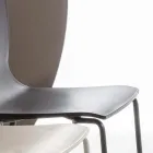 Krzesło do jadalni z polipropylenu z metalową podstawą, 4 sztuki - Alina Viadurini