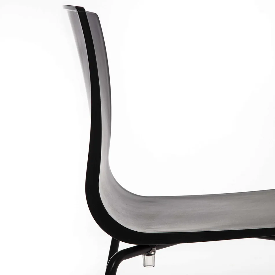 Krzesło do jadalni z polipropylenu z metalową podstawą, 4 sztuki - Alina Viadurini