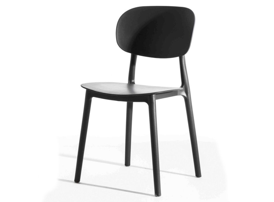 Krzesło do jadalni z polipropylenu do układania w stosy, 4 sztuki - Zagrzeb Viadurini