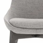Krzesło do jadalni materiałowe z drewnianą podstawą Made in Italy - kokos Viadurini