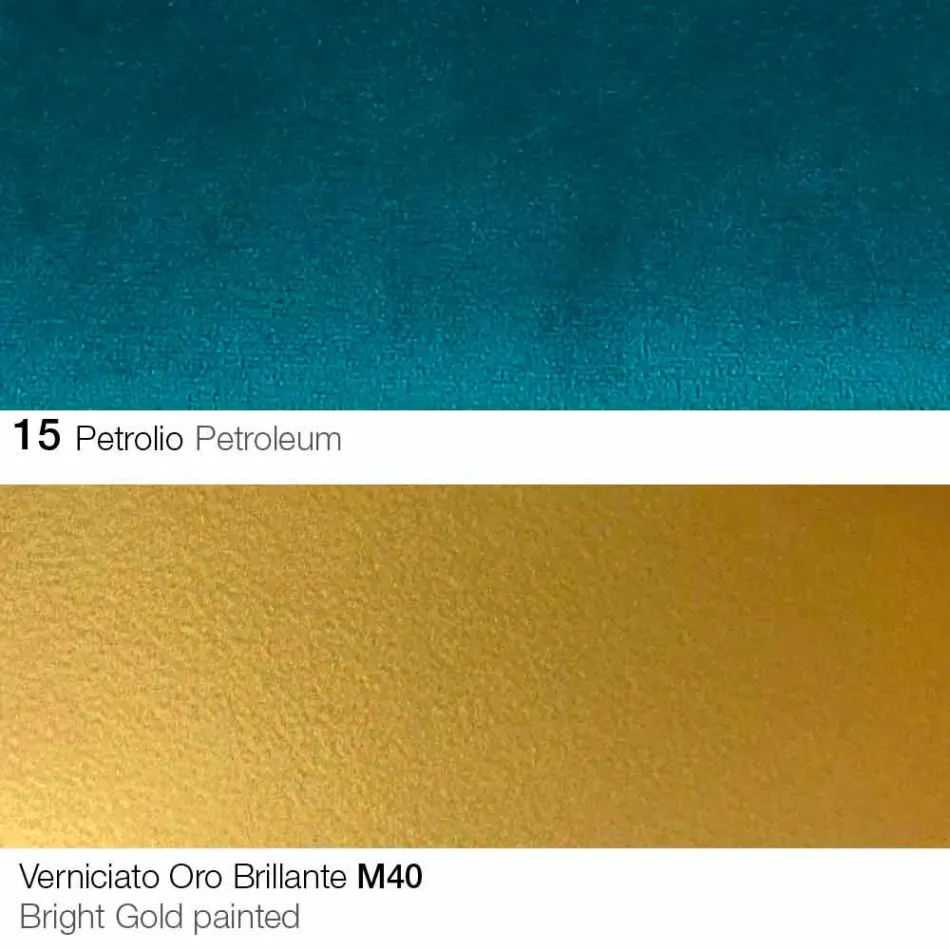 Krzesło do jadalni z tkaniny ze złotymi nogami Made in Italy - Marchesi Viadurini