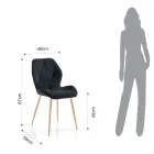 Krzesło do jadalni z tkaniny i złotego metalu 4 sztuki - Smeralda Viadurini