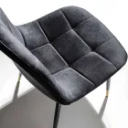 Krzesło do jadalni z aksamitu odpornego na plamy i metalu, 4 sztuki - Carlina Viadurini