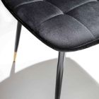 Krzesło do jadalni z aksamitu odpornego na plamy i metalu, 4 sztuki - Carlina Viadurini
