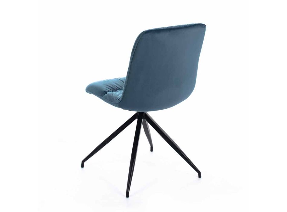 Nowoczesne krzesło do jadalni z siedziskiem z tkaniny, 4 sztuki - Ateny Viadurini