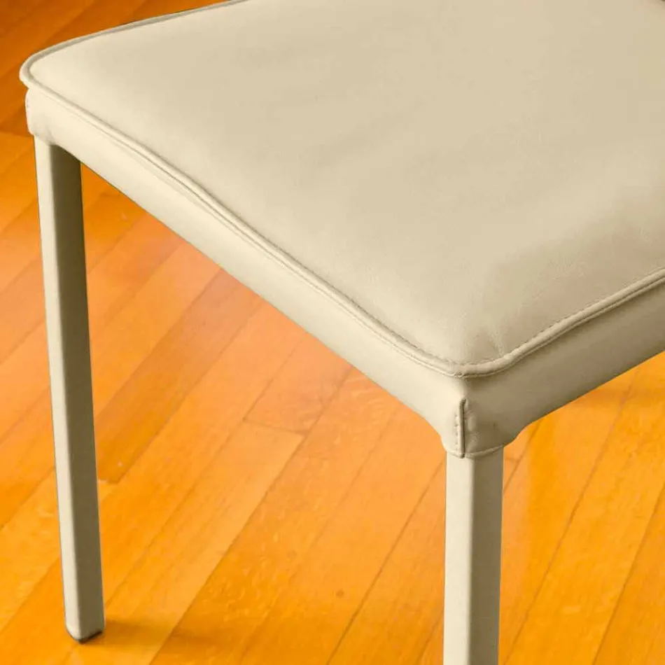 Krzesło do jadalni w kolorze białoszarym, wykonane we Włoszech Viadurini