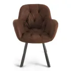 Krzesło do jadalni w metalowej konstrukcji z ekoskóry 2 sztuki - Delpiero Viadurini