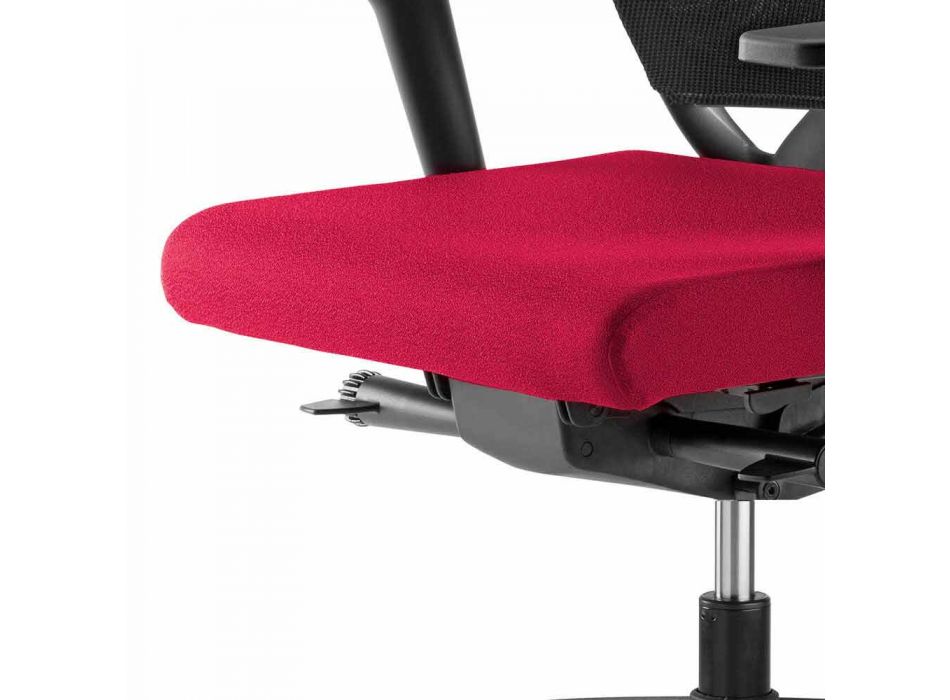 Obrotowe ergonomiczne krzesło biurowe z podłokietnikami i kółkami - Meliva Viadurini
