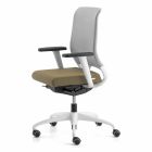 Obrotowe ergonomiczne krzesło biurowe z podłokietnikami i kółkami - Meliva Viadurini
