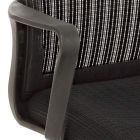 Krzesło biurowe z tworzywa sztucznego i tkaniny z podłokietnikami i zagłówkiem - Sainta Viadurini