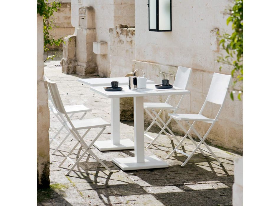 Składane krzesło ogrodowe o żelaznej konstrukcji Made in Italy - Woody Viadurini