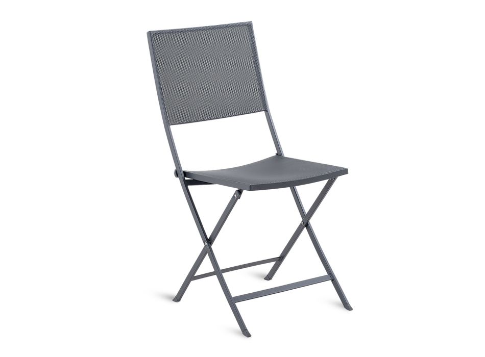 Składane krzesło ogrodowe o żelaznej konstrukcji Made in Italy - Woody Viadurini