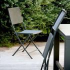 Krzesło składane na zewnątrz o żelaznej konstrukcji Made in Italy - Woody Viadurini