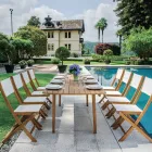 Składane krzesło ogrodowe z drewna akacjowego i tkaniny tekstylnej - idealne Viadurini