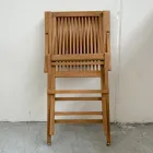 Składane krzesło ogrodowe z drewna tekowego z podłokietnikami – Yggdrasil Viadurini