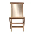 Składane krzesło ogrodowe wykonane z drewna tekowego - jasne Viadurini