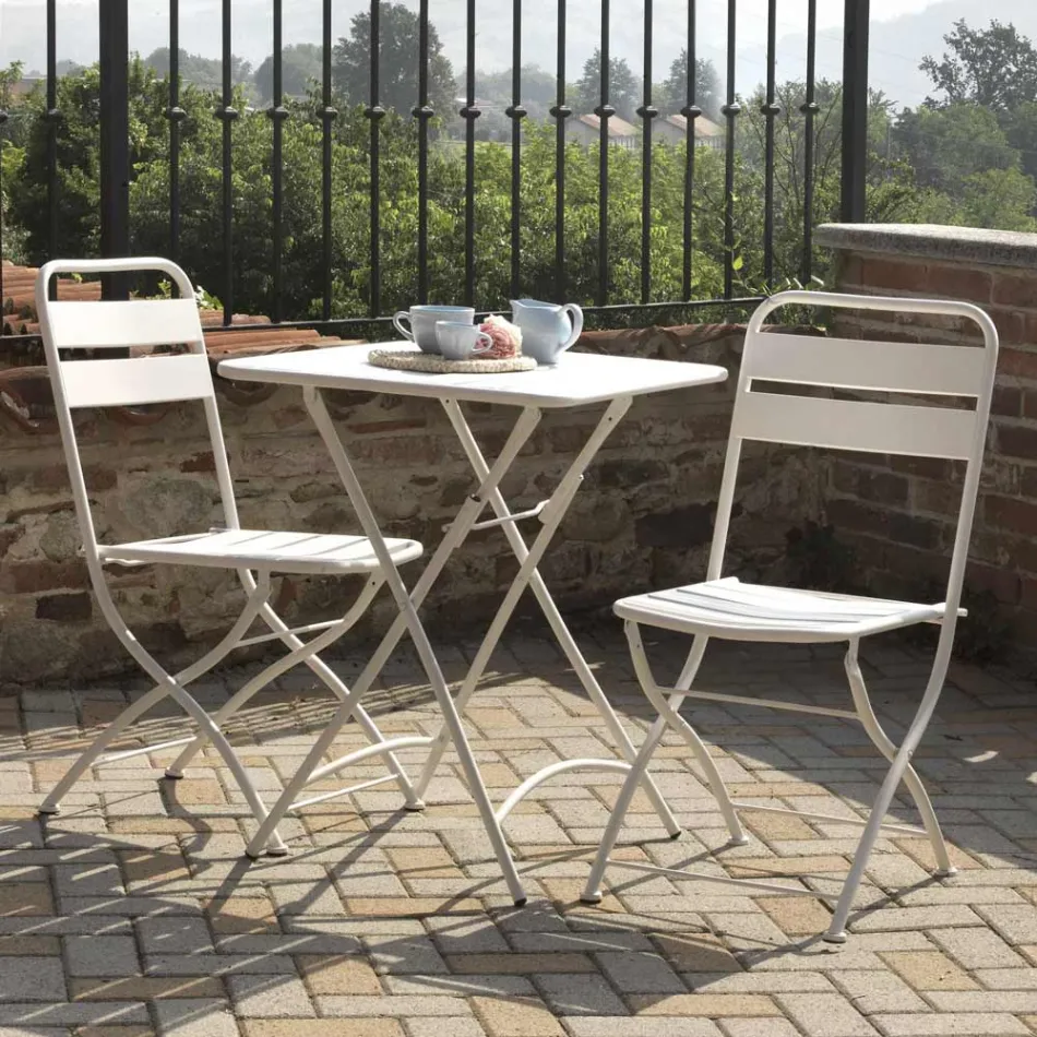 Składane krzesło ogrodowe wykonane w całości z metalu - Ribbon Viadurini