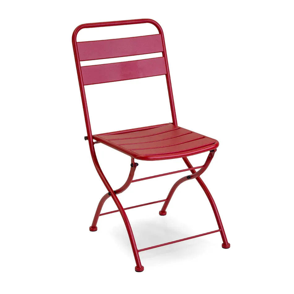 Składane krzesło ogrodowe wykonane w całości z metalu - Ribbon Viadurini