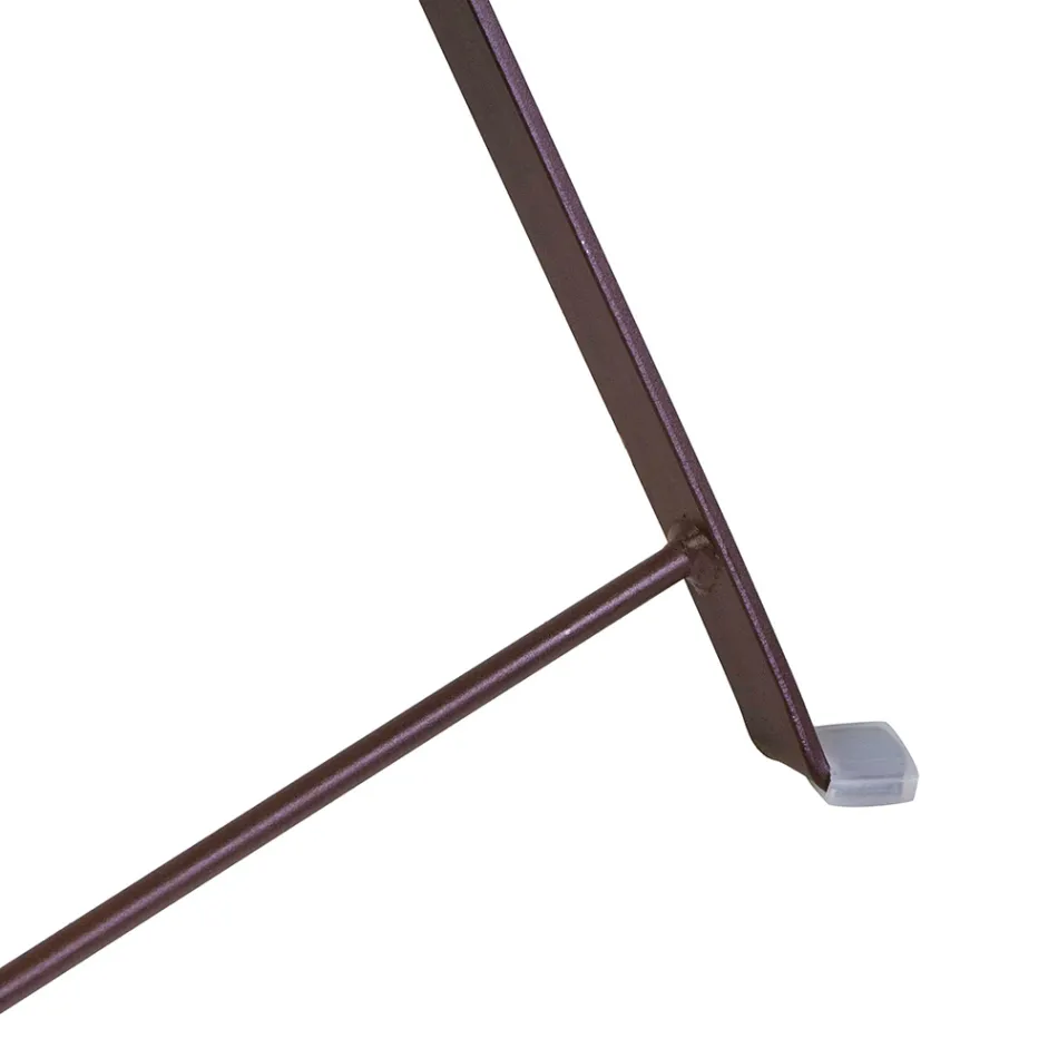 Składane metalowe krzesło z siedziskiem i oparciem z drewna akacjowego - Estate Viadurini