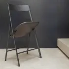 Krzesło składane z metalu i drewna dębowego 2 sztuki Made in Italy - Roberta Viadurini