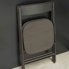 Krzesło składane z metalu i drewna dębowego 2 sztuki Made in Italy - Roberta Viadurini