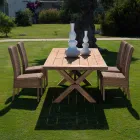 Krzesło do jadalni na zewnątrz z tkanego syntetycznego rattanu i tkaniny, 2 sztuki - Yves Viadurini