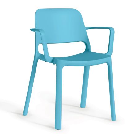 Krzesło do jadalni z polipropylenu z podłokietnikami Made in Italy, 4 sztuki - Elvira Viadurini