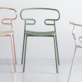 Cenne krzesło do układania w stosy z metalu i jesionu Made in Italy, 2 sztuki - Trosa