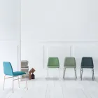 Krzesło z delikatnej tkaniny z metalową podstawą Made in Italy, 2 sztuki - Molde Viadurini