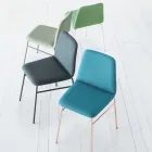Krzesło z cienkiej tkaniny z metalową podstawą Made in Italy, 2 sztuki - Molde Viadurini