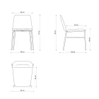 Krzesło z cienkiej tkaniny z metalową podstawą Made in Italy, 2 sztuki - Molde Viadurini