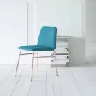 Krzesło z cienkiej tkaniny z metalową podstawą Made in Italy, 2 sztuki - Molde Viadurini