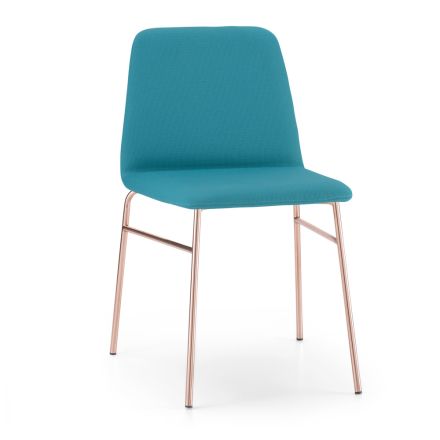 Krzesło z cienkiej tkaniny z metalową podstawą Made in Italy, 2 sztuki - Molde Viadurini