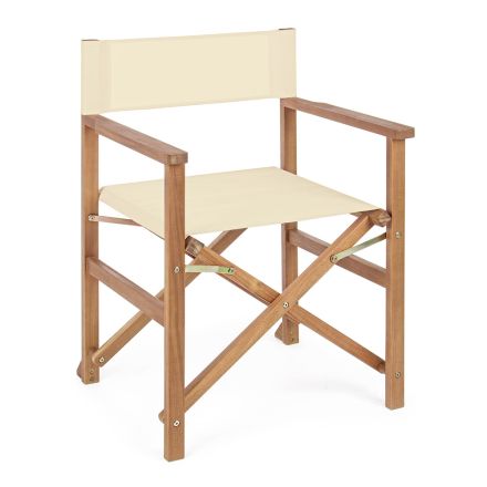 Krzesło reżyserskie z drewna akacjowego firmy Outdoor Design for Garden - Roxen Viadurini