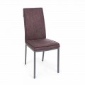 Krzesło tapicerowane skórą imitującą efekt vintage 4 sztuki Homemotion - Irama