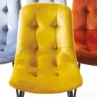 Odporne na plamy, tapicerowane, aksamitne krzesło do jadalni, 4 sztuki - Kylie Viadurini