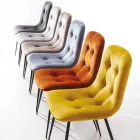 Odporne na plamy, tapicerowane, aksamitne krzesło do jadalni, 4 sztuki - Kylie Viadurini