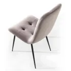 Odporne na plamy, tapicerowane, aksamitne krzesło do jadalni, 4 sztuki - Kylie Viadurini