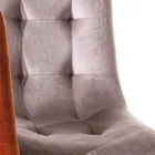 Odporne na plamy, tapicerowane, aksamitne krzesło do jadalni, 4 sztuki - Kylie Viadurini