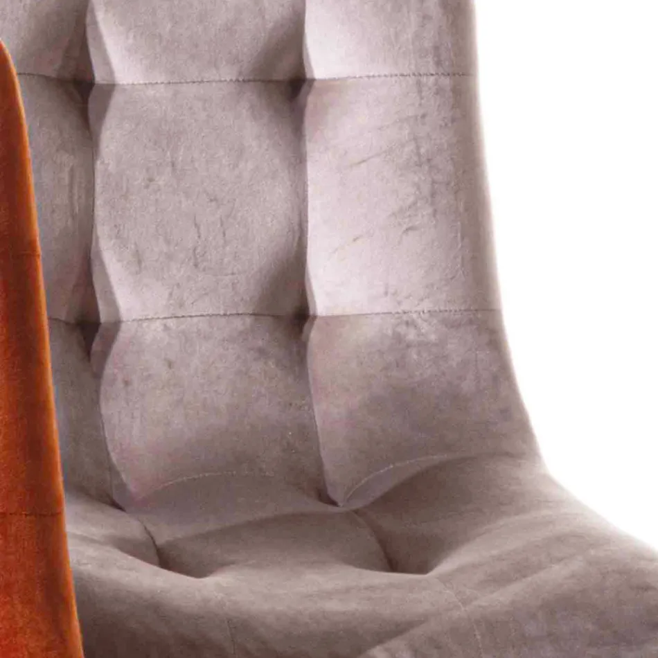 Odporne na plamy, tapicerowane, aksamitne krzesło do jadalni, 4 sztuki - Kylie Viadurini