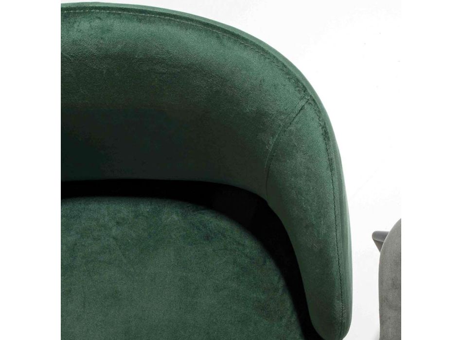 Krzesło tapicerowane aksamitem z podstawą z malowanego na czarno metalu, 2 sztuki - Havana Viadurini