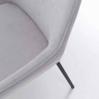 Designerskie krzesło do jadalni z mikrofibry i czarnego metalu, 4 sztuki - Cracco Viadurini